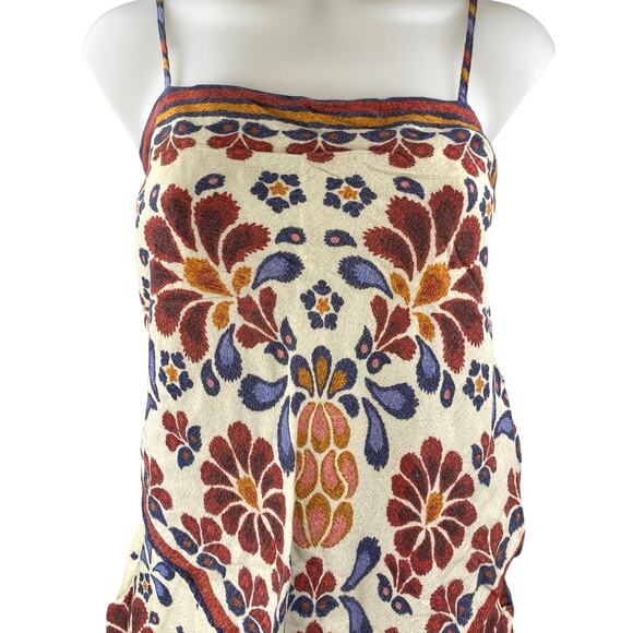 Farm Rio Multicolor Linen Floral Bandana Sleeveless Cami Tank & Shorts Set S/M - Picture 4 of 7